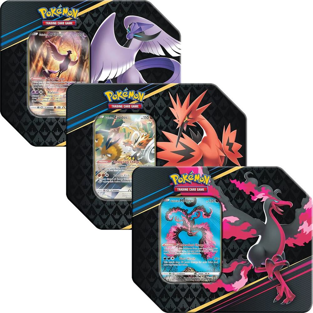Pokémon TCG: Crown Zenith Tin Set of 3 (Articuno, Zapdos & Moltres)