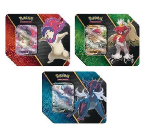 Pokémon TCG: Divergent Powers Tin Set of 3 (Typhlosion V, Samurott V & Decidueye V)