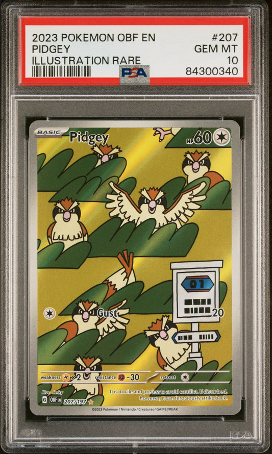 Pidgey Illustration Rare #207 - PSA 10 Gem Mint