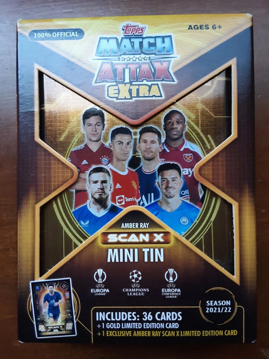 2021/22 Topps Match Attax Extra UEFA Soccer Mini Tin Amber