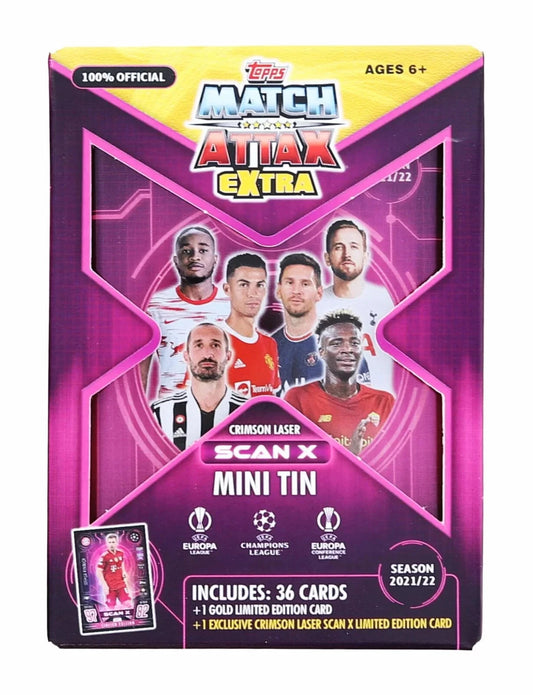 2021/22 Topps Match Attax EXTRA UEFA CRIMSON LASER Mini TIN